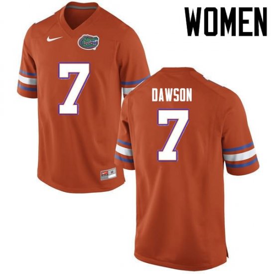 Women's Florida Gators #7 Duke Dawson NCAA Nike Orange Authentic Stitched College Football Jersey OYU1562PR